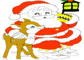 Santa and Rudolph Coloring Game